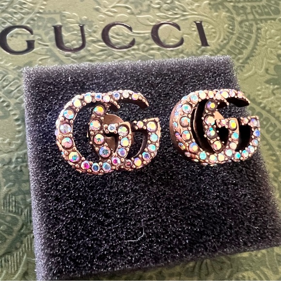 Gucci GG Marmont Crystal Stud Earrings - Picture 9 of 15
